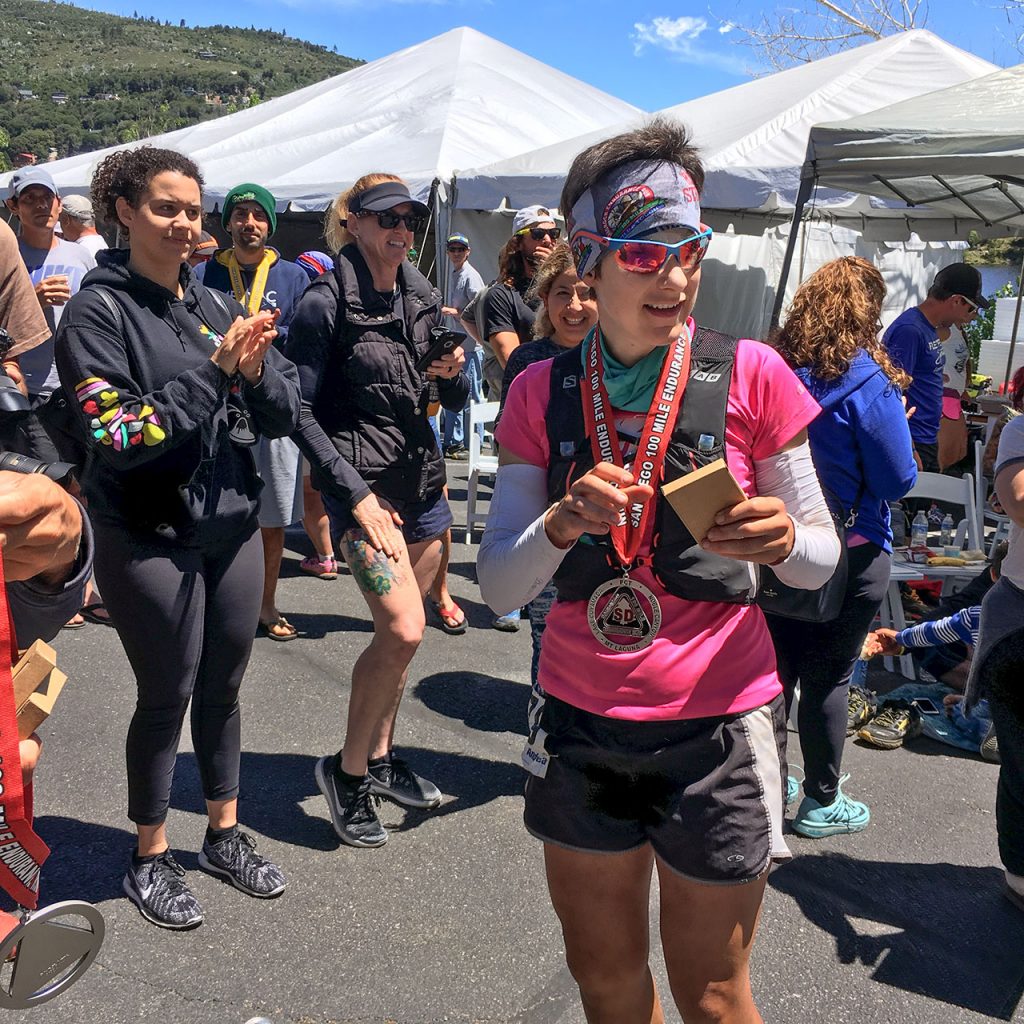 Andrea after finishing San Diego 100